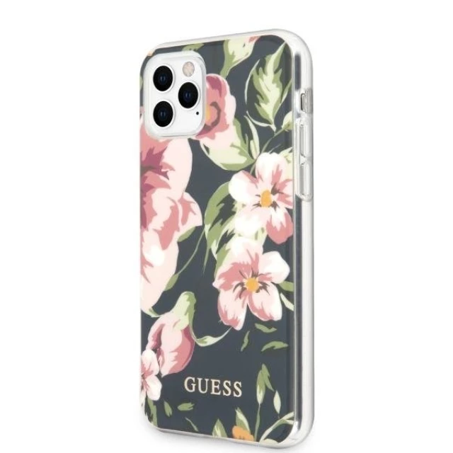 Чохол Guess Flower Collection для iPhone 11 Pro Max Blue (GUHCN65IMLFL03)