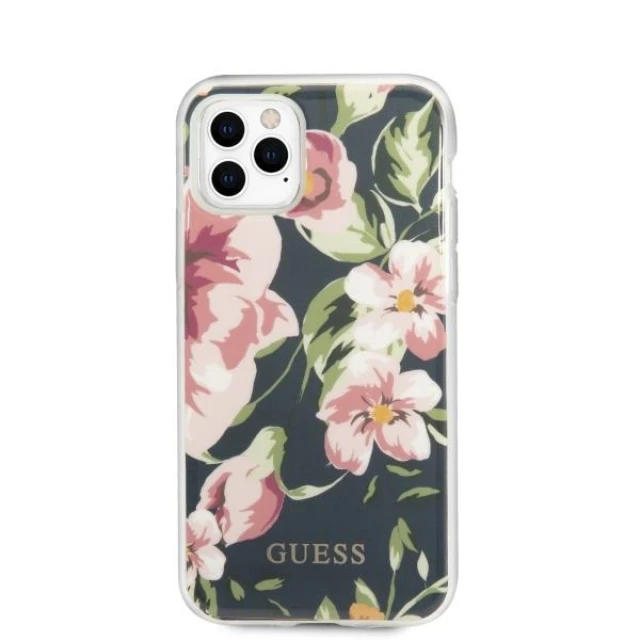 Чохол Guess Flower Collection для iPhone 11 Pro Max Blue (GUHCN65IMLFL03)