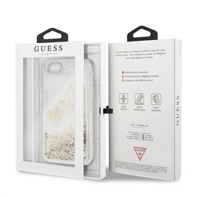 Чохол Guess Glitter Charms для iPhone SE 2022| 2020 | 8 | 7 Gold (GUOHCI8GLHFLGO)