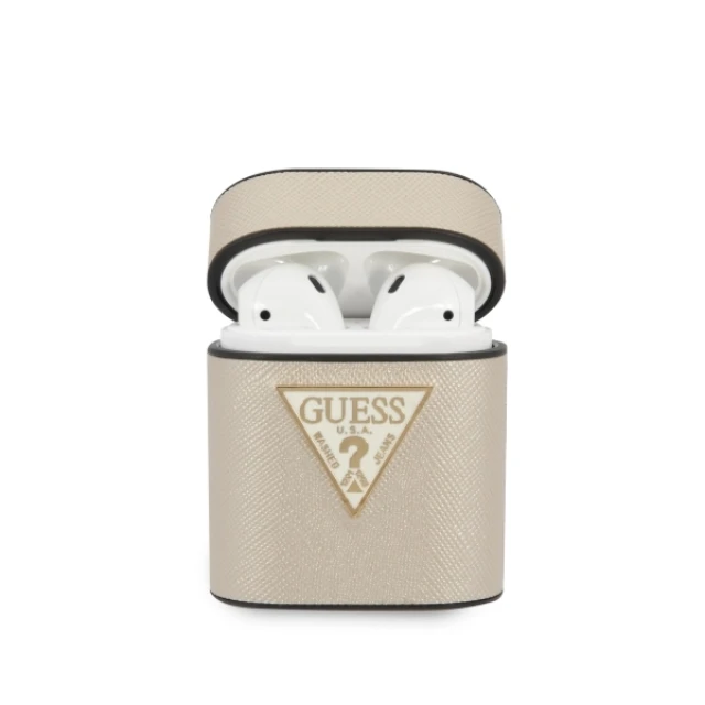 Чохол для навушників Guess Saffiano для AirPods Beige (GUACA2VSATMLLG)