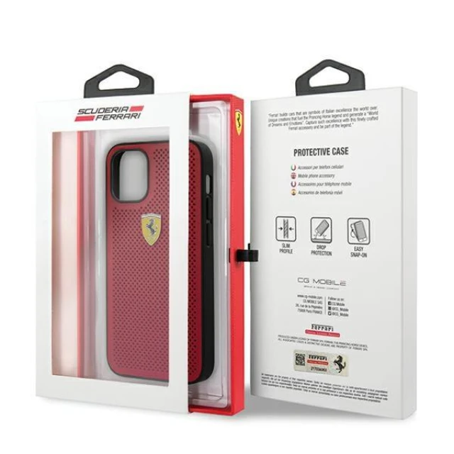Чехол Ferrari для iPhone 12 mini Off Track Perforated Red (FESPHEHCP12SRE)