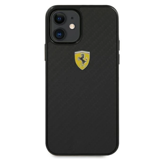 Чехол Ferrari для iPhone 12 mini On Track Real Carbon Black (FERCAHCP12SBK)
