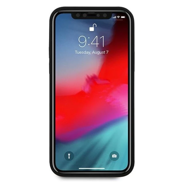 Чохол Guess Saffiano Triangle Metal Logo для iPhone 12 Pro Max Red (GUHCP12LVSATMLRE)