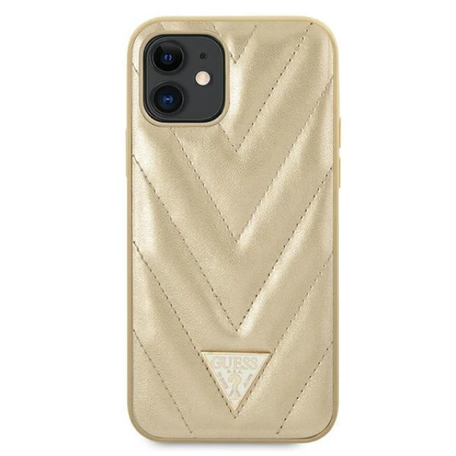 Чохол Guess V-Quilted Collection для iPhone 12 mini Gold (GUHCP12SPUVQTMLBE)