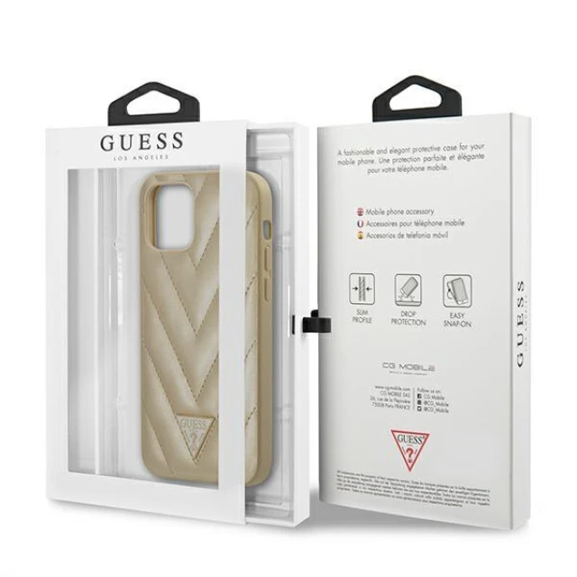 Чохол Guess V-Quilted Collection для iPhone 12 mini Gold (GUHCP12SPUVQTMLBE)