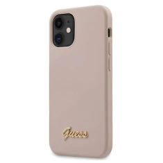 Чохол Guess Silicone Script Logo для iPhone 12 mini Pink (GUHCP12SLSLMGLP)