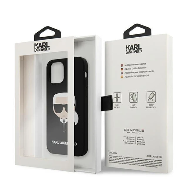 Чохол Karl Lagerfeld Karl's Head для iPhone 12 mini Black (KLHCP12SSLKHBK)