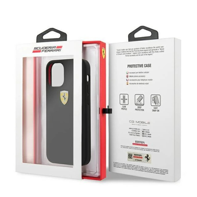 Чехол Ferrari для iPhone 12 mini On Track Silicone Black (FESSIHCP12SBK)