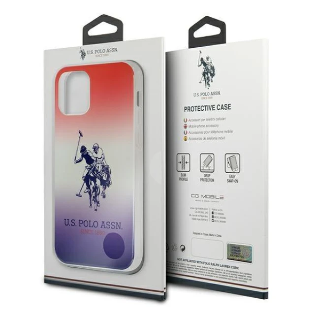 Чохол U.S. Polo Assn Gradient Collection для iPhone 12 | 12 Pro Blue Red (USHCP12MPCDGBR)