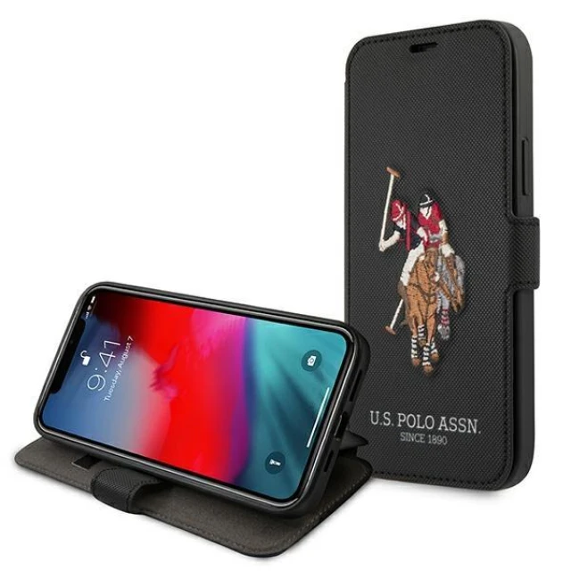Чохол U.S. Polo Assn Embroidery Collection для iPhone 12 Pro Max Black (USFLBKP12LPUGFLBK)