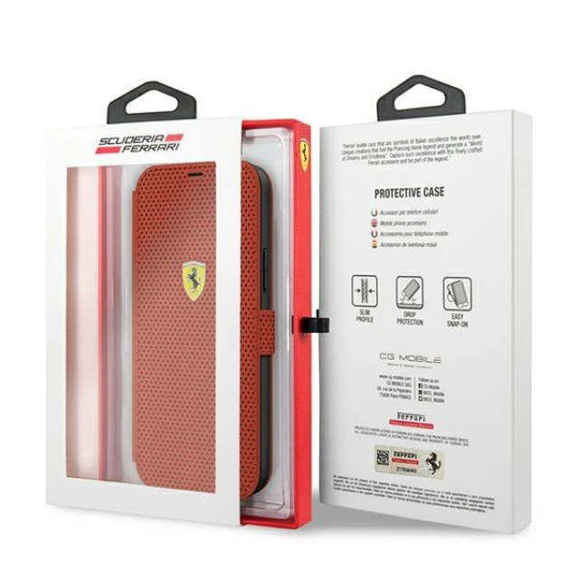 Чохол-книжка Ferrari для iPhone 12 mini Off Track Perforated Red (FESPEFLBKP12SRE)