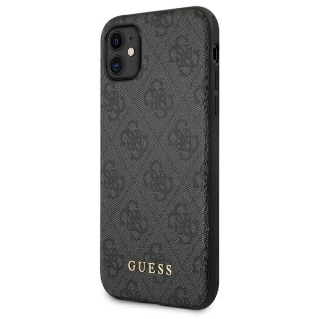 Чохол Guess 4G Metal Gold Logo для iPhone 11 Grey (GUHCN61G4GFGR)