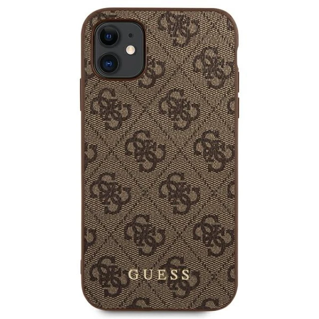 Чохол Guess 4G Metal Gold Logo для iPhone 11 Brown (GUHCN61G4GFBR)