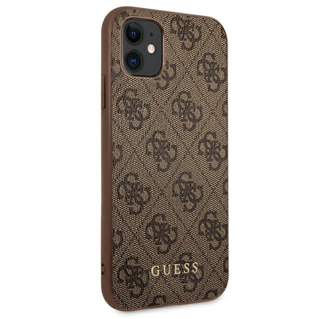 Чохол Guess 4G Metal Gold Logo для iPhone 11 Brown (GUHCN61G4GFBR)