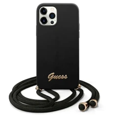 Чохол Guess Metal Logo Cord для iPhone 12 | 12 Pro Black (GUHCP12MLSCLMGBK)