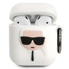 Чохол Karl Lagerfeld Silicone Iconic для AirPods 2/1 White (KLACCSILKHWH)