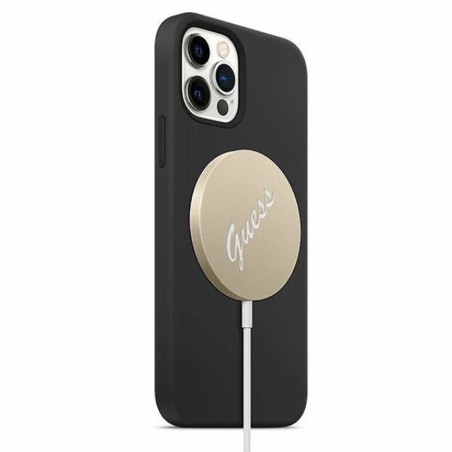 Бездротовий зарядний пристрій Guess Charger Induction 15W Gold with MagSafe (GUCBMSVSLG)