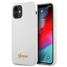 Чохол Guess Metal Logo Script для iPhone 12 mini White (GUHCP12SLSLMGWH)