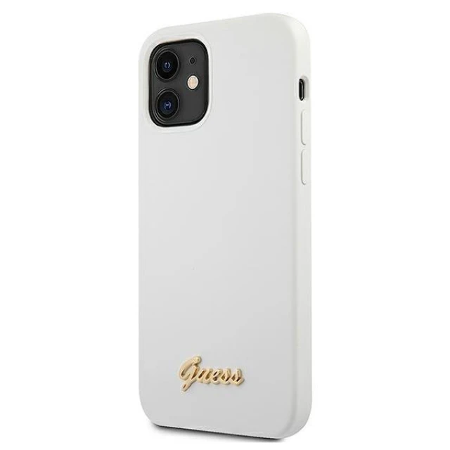 Чохол Guess Metal Logo Script для iPhone 12 mini White (GUHCP12SLSLMGWH)