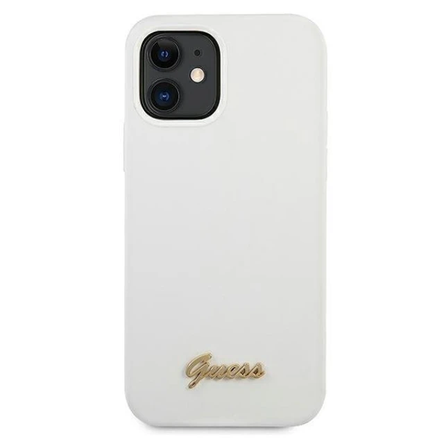 Чохол Guess Metal Logo Script для iPhone 12 mini White (GUHCP12SLSLMGWH)