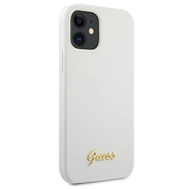 Чохол Guess Metal Logo Script для iPhone 12 mini White (GUHCP12SLSLMGWH)