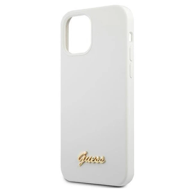 Чохол Guess Metal Logo Script для iPhone 12 mini White (GUHCP12SLSLMGWH)