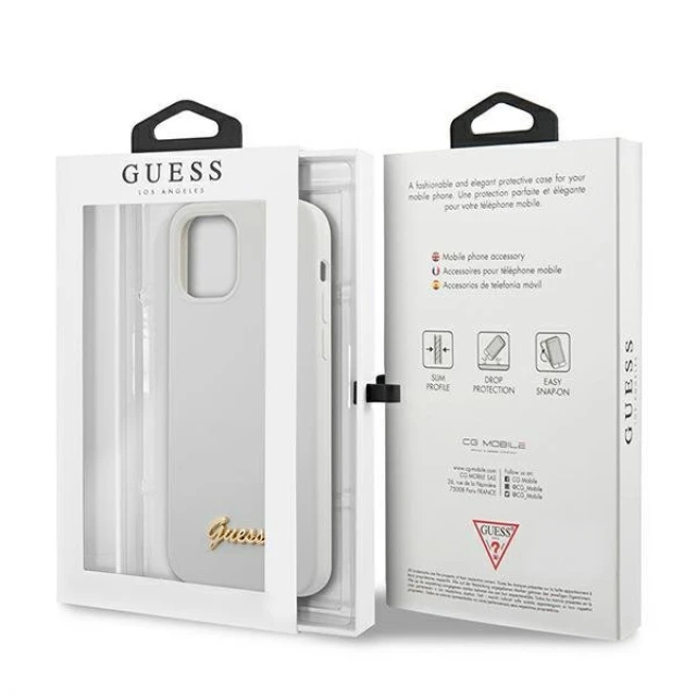 Чохол Guess Metal Logo Script для iPhone 12 mini White (GUHCP12SLSLMGWH)