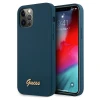 Чохол Guess Metal Logo Script для iPhone 12 Pro Max Blue (GUHCP12LLSLMGBL)