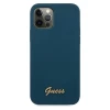 Чохол Guess Metal Logo Script для iPhone 12 Pro Max Blue (GUHCP12LLSLMGBL)