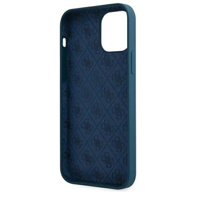 Чохол Guess Metal Logo Script для iPhone 12 Pro Max Blue (GUHCP12LLSLMGBL)