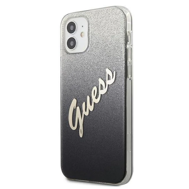 Чохол Guess Glitter Gradient Script для iPhone 12 mini Black (GUHCP12SPCUGLSBK)