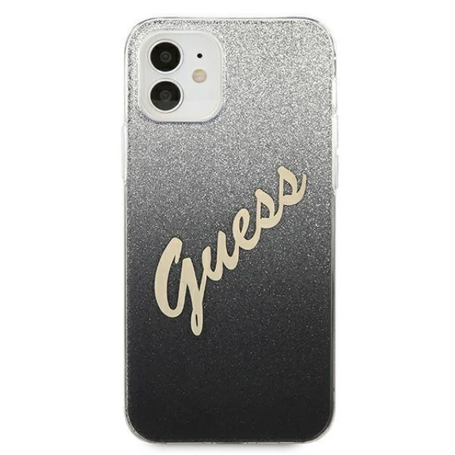 Чохол Guess Glitter Gradient Script для iPhone 12 mini Black (GUHCP12SPCUGLSBK)