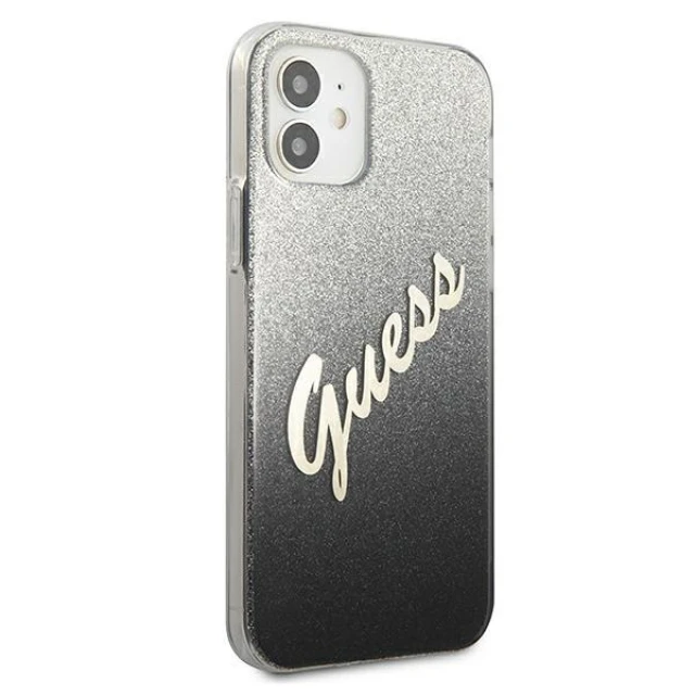 Чохол Guess Glitter Gradient Script для iPhone 12 mini Black (GUHCP12SPCUGLSBK)