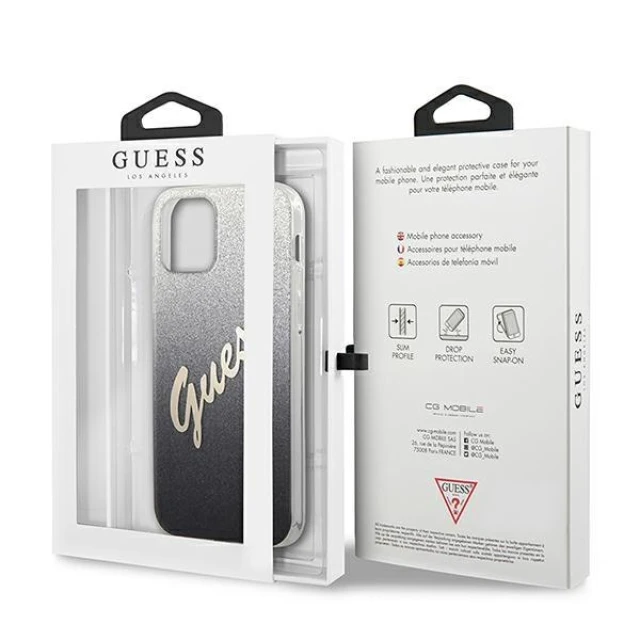 Чохол Guess Glitter Gradient Script для iPhone 12 mini Black (GUHCP12SPCUGLSBK)