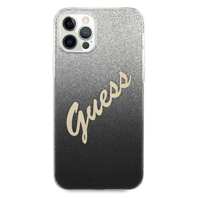 Чохол Guess Glitter Gradient Script для iPhone 12 | 12 Pro Black (GUHCP12MPCUGLSBK)