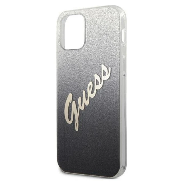 Чохол Guess Glitter Gradient Script для iPhone 12 | 12 Pro Black (GUHCP12MPCUGLSBK)