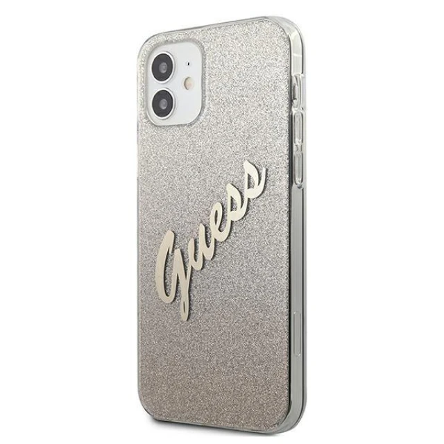 Чохол Guess Glitter Gradient Script для iPhone 12 mini Gold (GUHCP12SPCUGLSGO)