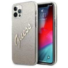 Чохол Guess Glitter Gradient Script для iPhone 12 Pro Max Gold (GUHCP12LPCUGLSGO)