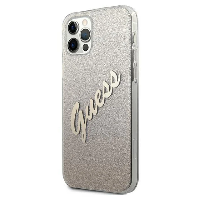 Чохол Guess Glitter Gradient Script для iPhone 12 Pro Max Gold (GUHCP12LPCUGLSGO)