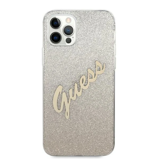 Чохол Guess Glitter Gradient Script для iPhone 12 Pro Max Gold (GUHCP12LPCUGLSGO)