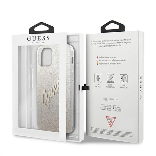 Чохол Guess Glitter Gradient Script для iPhone 12 Pro Max Gold (GUHCP12LPCUGLSGO)
