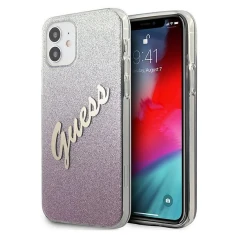 Чохол Guess Glitter Gradient Script для iPhone 12 mini Pink (GUHCP12SPCUGLSPI)