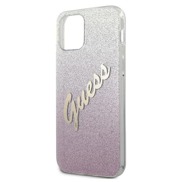 Чехол Guess Glitter Gradient Script для iPhone 12 mini Pink (GUHCP12SPCUGLSPI)