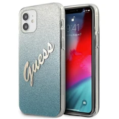 Чохол Guess Glitter Gradient Script для iPhone 12 mini Blue (GUHCP12SPCUGLSBL)