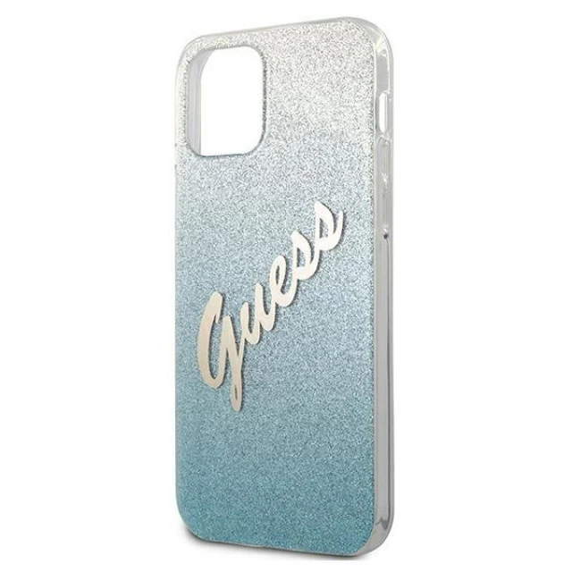 Чохол Guess Glitter Gradient Script для iPhone 12 mini Blue (GUHCP12SPCUGLSBL)