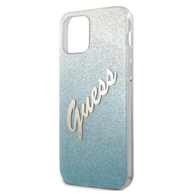 Чехол Guess Glitter Gradient Script для iPhone 12 | 12 Pro Blue (GUHCP12MPCUGLSBL)