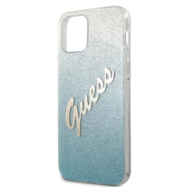 Чохол Guess Glitter Gradient Script для iPhone 12 Pro Max Blue (GUHCP12LPCUGLSBL)