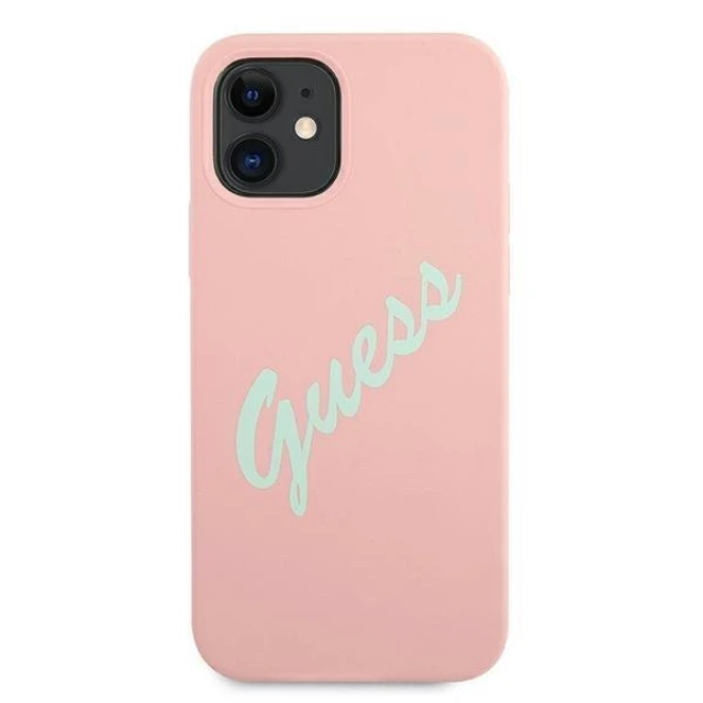 Чехол Guess Silicone Vintage для iPhone 12 mini Pink (GUHCP12SLSVSPG)
