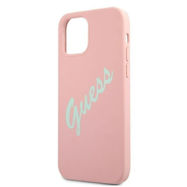 Чехол Guess Silicone Vintage для iPhone 12 mini Pink (GUHCP12SLSVSPG)