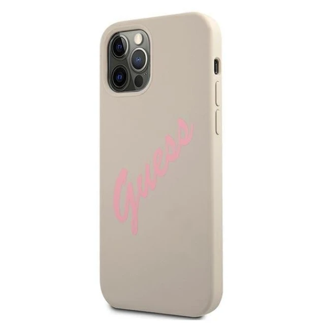 Чохол Guess Silicone Vintage для iPhone 12 | 12 Pro Pink (GUHCP12MLSVSGP)